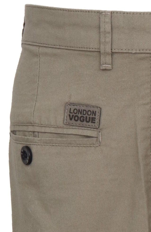 Cotton Light Brown Solid Shorts view 2