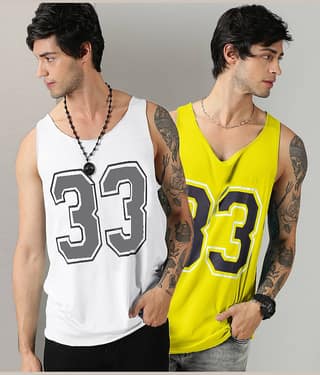 RodZen Pack of 2 Polyester Gym Vest For Men ( Multicolor19 )