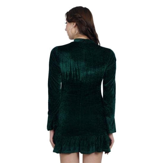 Green Velvet Sheath Dress view 3