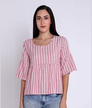 Chimpaaanzee - Pink Viscose Women's Empire Top ( Pack of 1 )