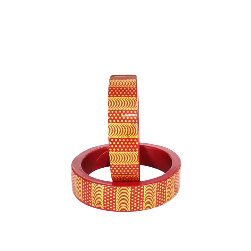 FHS traditional Handmade Lac Bangle - Red view 2