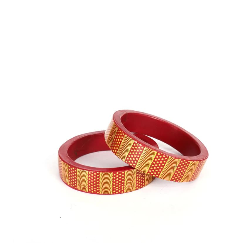 FHS traditional Handmade Lac Bangle - Red view 4