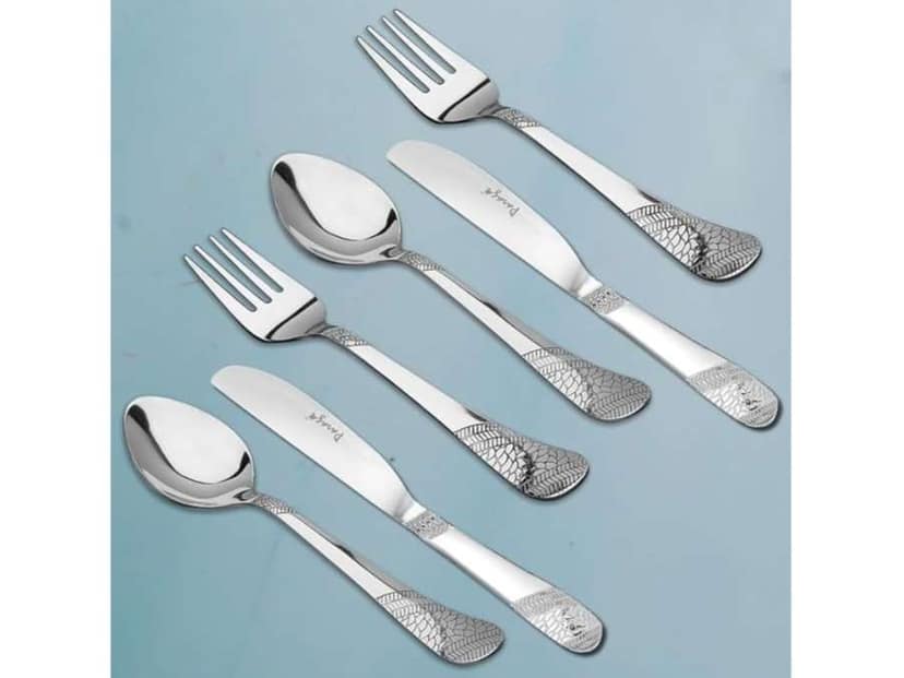 Parage 6 Pieces Premium Stainless Steel 3mm Thick Dinner/Butter Knife, Table Fork, Spoon for Home and Kitchen, Luxury Dining Tableware Gift, Silver view 2