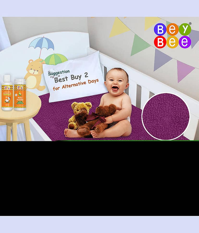 Bey Bee Pink Laminated Waterproof Sheet ( 140 cm × 100 cm - 1 pcs ) view 2