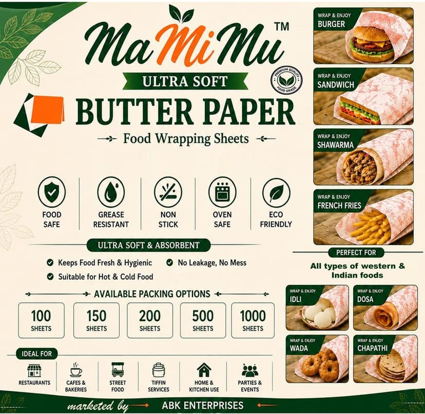 Food Wrapping Paper –Ultra soft 50 GREEN - MaMiMu view 4