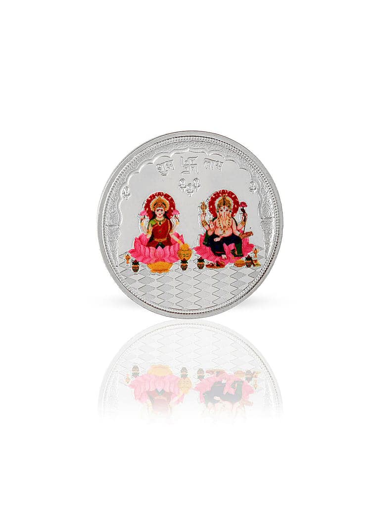 999 Silver Maa Lakshmi & Ganeshji 10 gram Colour Silver Coin view 7