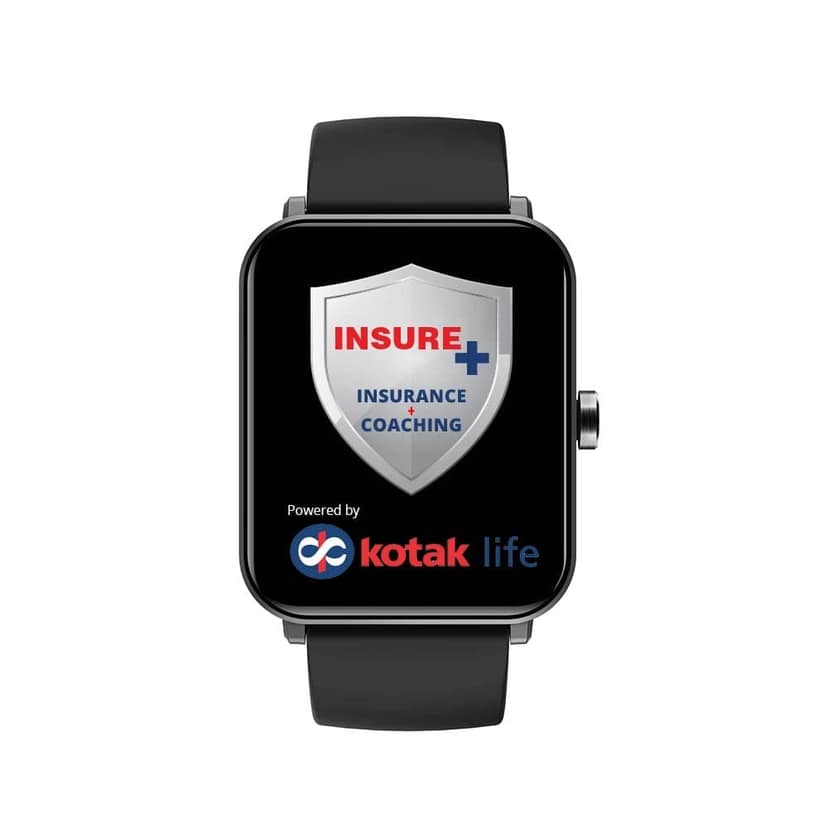 GOQii Newly Launched Smart Vital MAX HD Display Smart Watch with 5 lakhs Health Insurance & 1 lakh Life Insurance with SpO2, & Free 3 Months Personal Coaching
