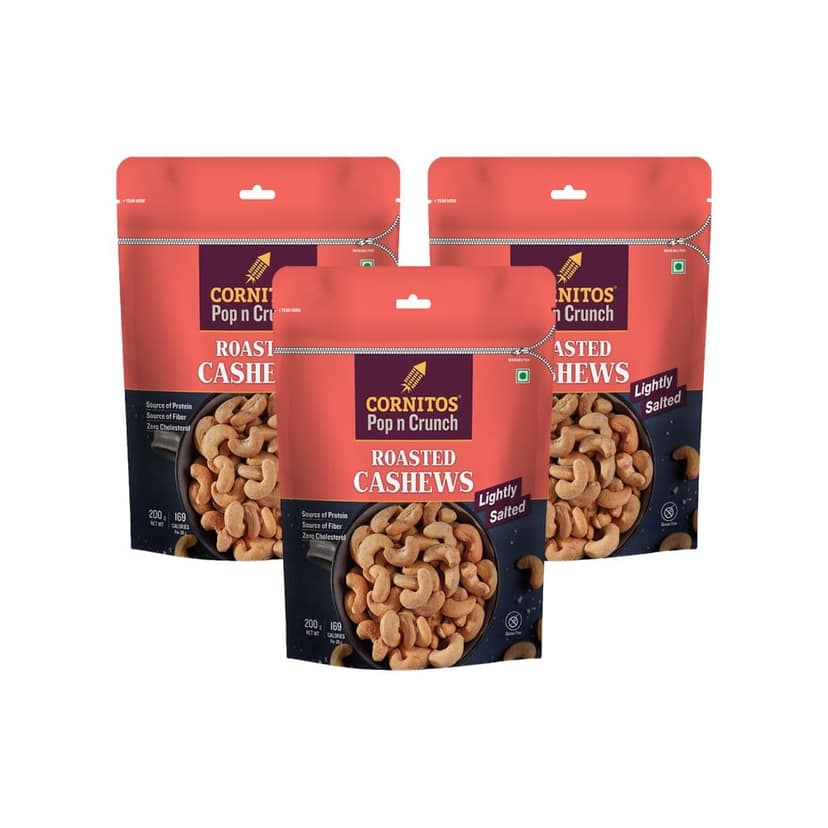 Cornitos Pop n Crunch Roasted Cashew (Lightly Salted) - Pack of 3