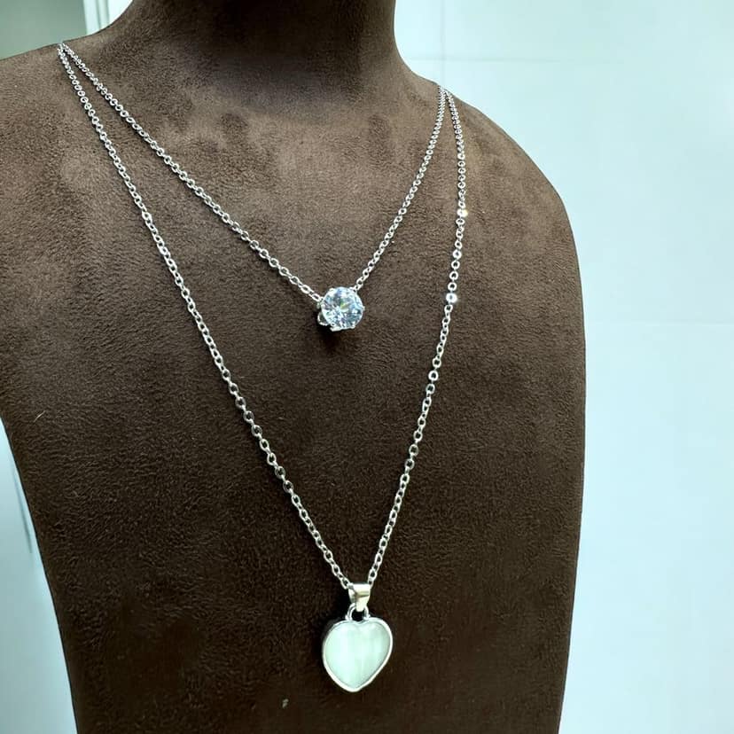 Double Line Chain Necklace - Minimalist Chic- By AMIT CHAUHAN AND SONS view 2