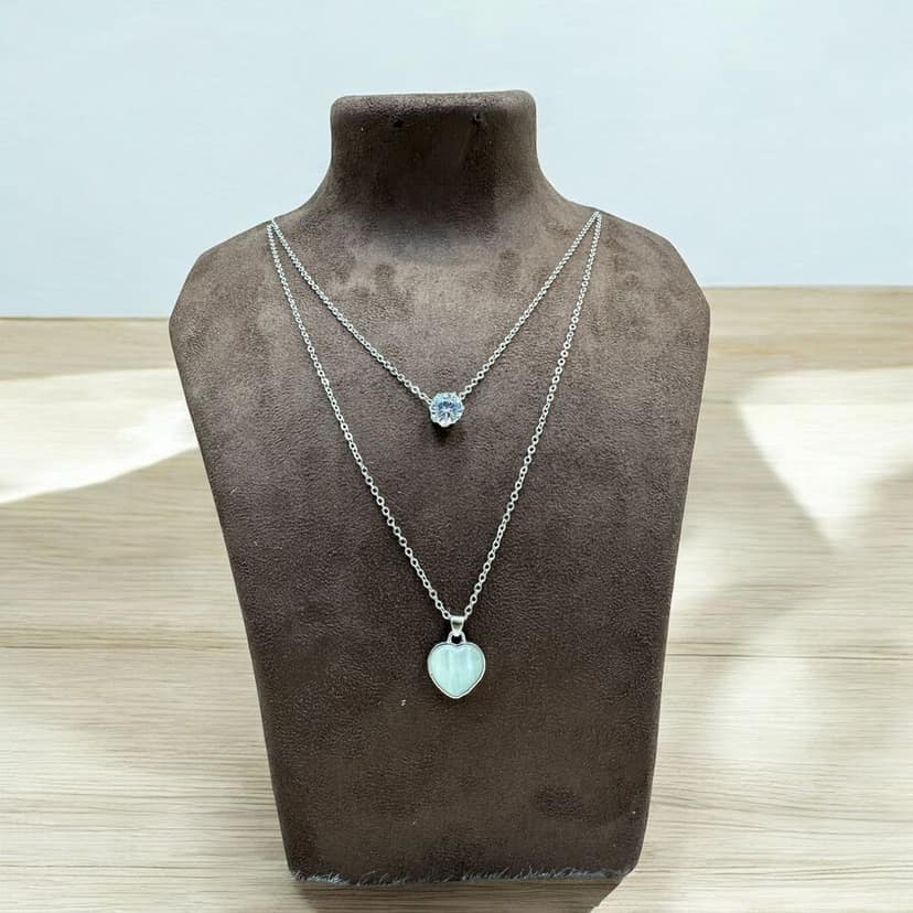 Double Line Chain Necklace - Minimalist Chic- By AMIT CHAUHAN AND SONS view 3