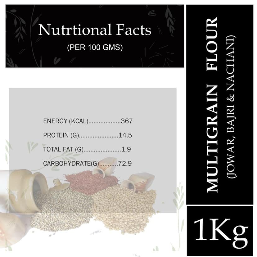Curryfeast Multigrain Flour/Gluten Free/Super Healthy Blend of Jowar, Bajri and Ragi / 1 Kg view 4
