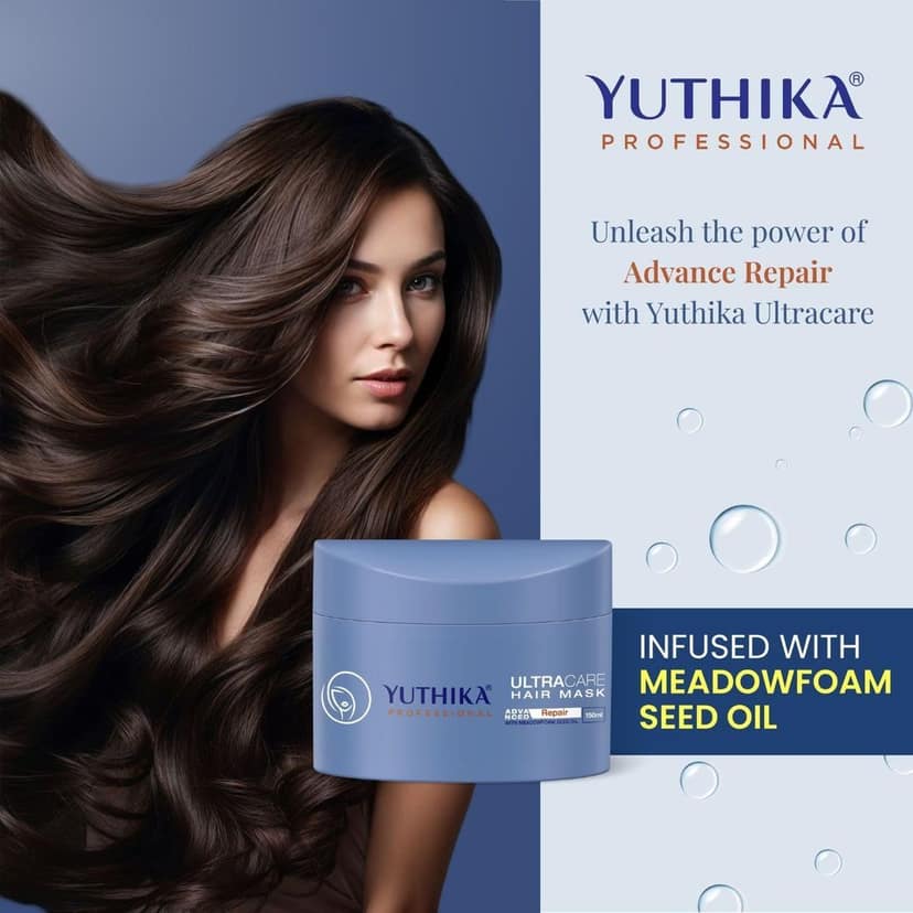 Yuthika Professional Ultra Care Hair Mask 150ml, Professional Hair Mask for Dull, Dry and Brittle hair, Advanced Hair Repair Mask view 4