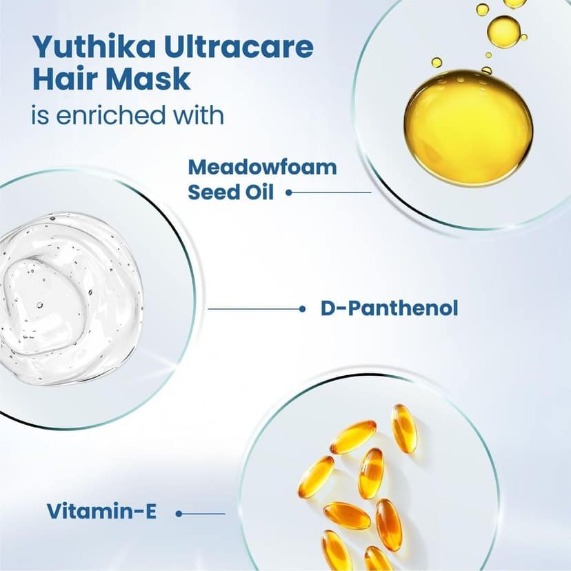 Yuthika Professional Ultra Care Hair Mask 150ml, Professional Hair Mask for Dull, Dry and Brittle hair, Advanced Hair Repair Mask view 7