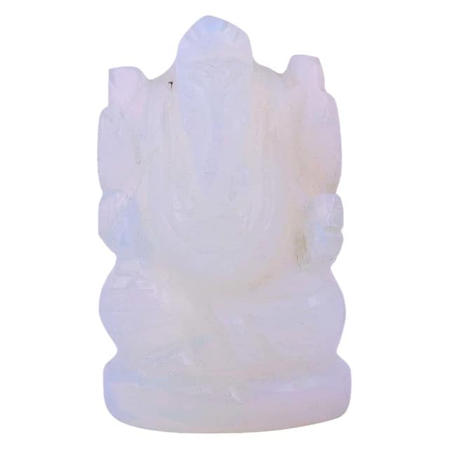 Opalite Crystal Ganesha, Handmade God Ganpati, Ganesha for Pooja, Home Décor, Car Dashboard and Pooja(KI_82) by Krishna Impex