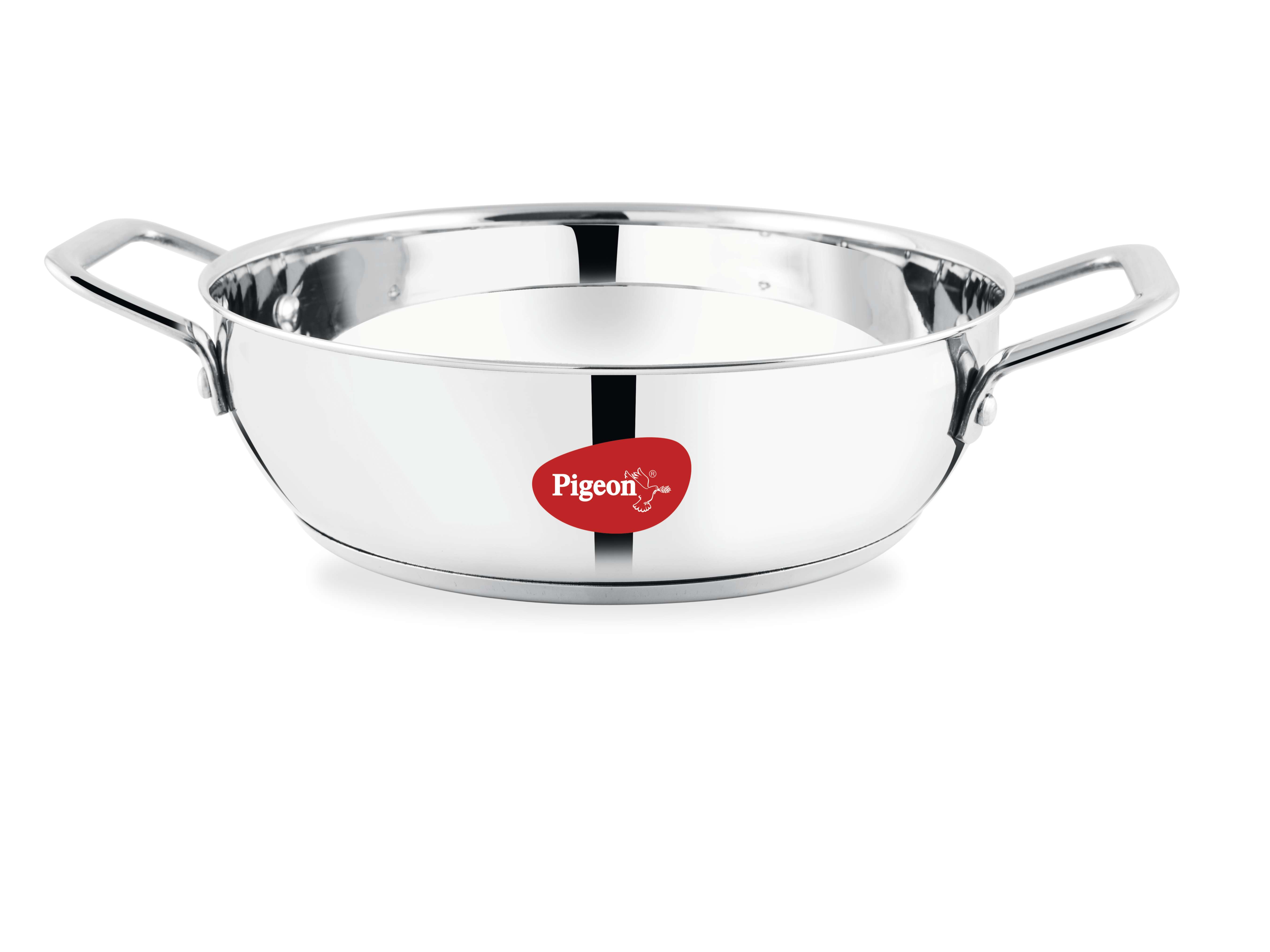 Pigeon Steelo Stainless Steel Kadai Induction Base, 14 inch, Sandwich Bottom