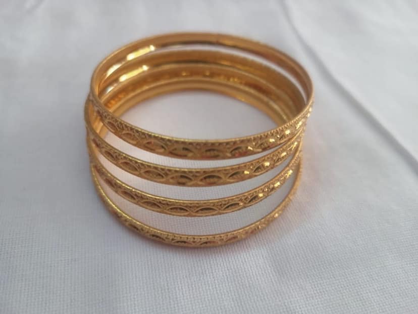 Gold Plated Bangles Set of 4 view 2