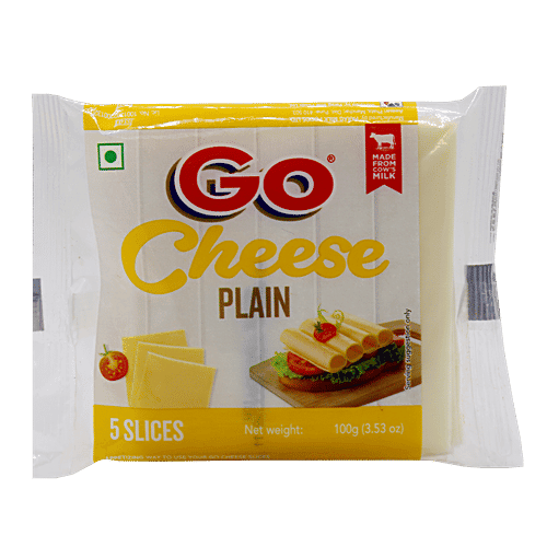 Go Cheese Slice - Plain, Made from Cow's Milk, 100 g Pouch