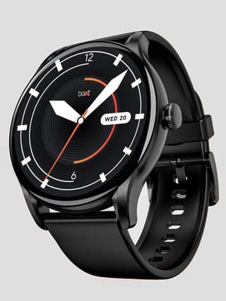 boAt Lunar Connect Ace | Round AMOLED Display Smartwatch with 1.43" (3.63 cm) Screen, Bluetooth Calling, 100+ Sports Modes Charcoal Black