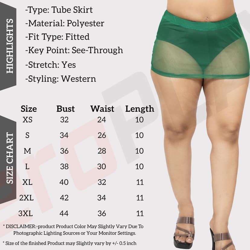 Green Mini Mesh Tube Skirt Sheer Material Perfect for Beach or Date Night view 5