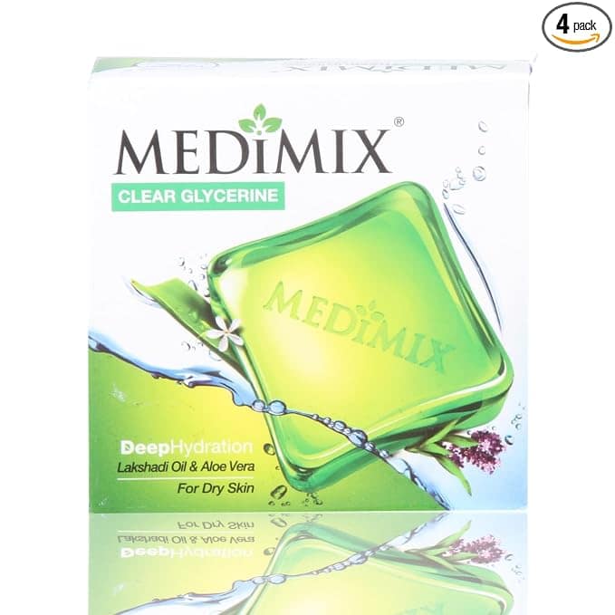 Medimix Clear Glycerine Lakshadi Oil & Aloe Vera Soap Bar, 100 g Pack of 3