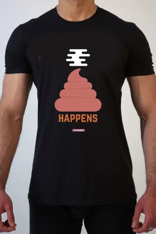 Shit Happens - Quirky Graphic Printed Mens Cotton T-Shirt Black Color