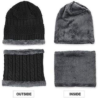 Eastern Club Unisex Black Woolen Winter Cap (Pack of 2) view 2