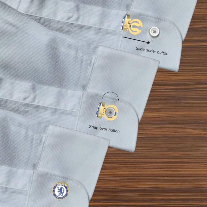 The Smart Buttons - Shirt Button Cover Cufflinks for Men - Chelsea FC Style view 10