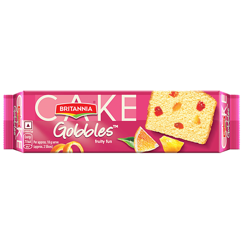 Britannia Gobbles Bar Cake - Fruity Fun, Soft & Fluffy Snack, 110 G view 2