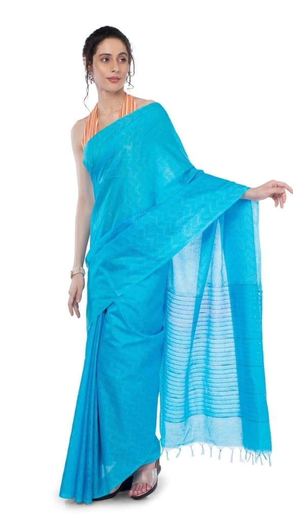 Kota Silk Saree Color Sequence Palu and full body Zig-Zag Design with running blouse-8813 view 3