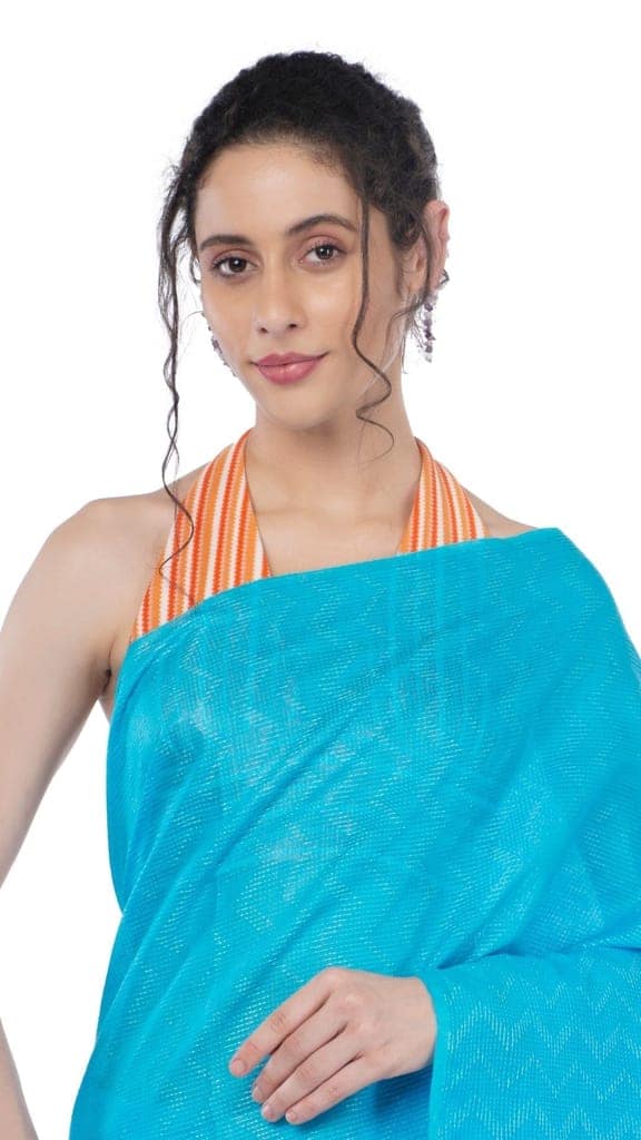 Kota Silk Saree Color Sequence Palu and full body Zig-Zag Design with running blouse-8813 view 4