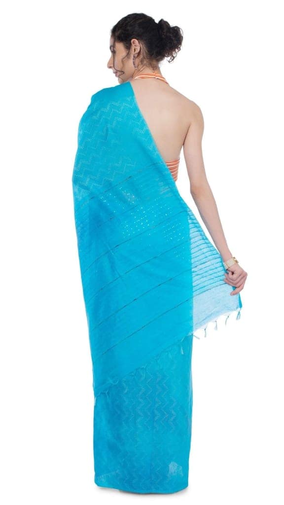 Kota Silk Saree Color Sequence Palu and full body Zig-Zag Design with running blouse-8813 view 5