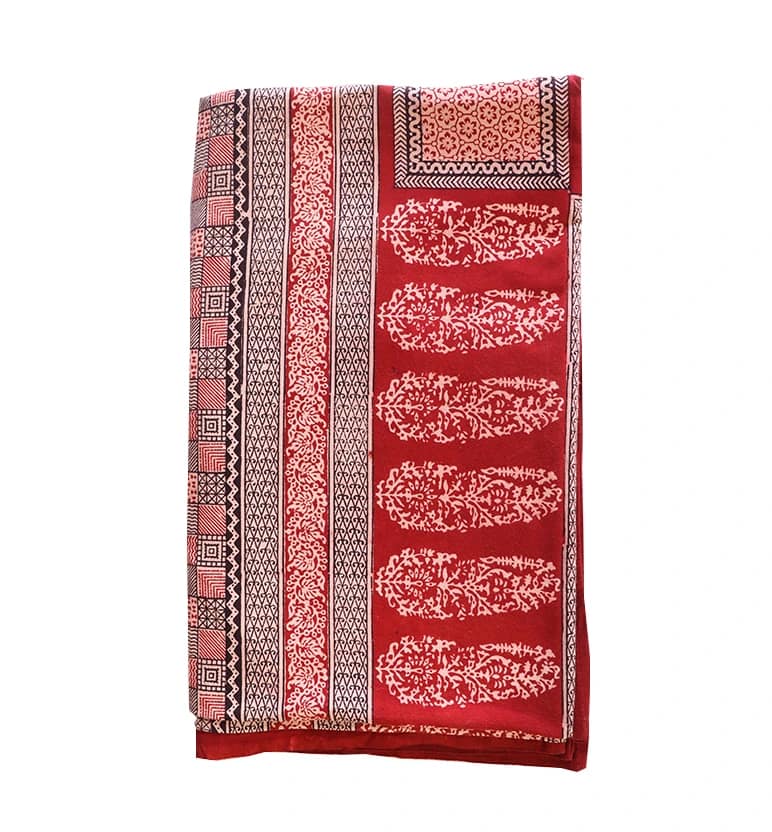 Hand Block Printed Bagh Cotton Double Bed Sheet view 4