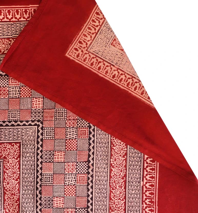 Hand Block Printed Bagh Cotton Double Bed Sheet view 5