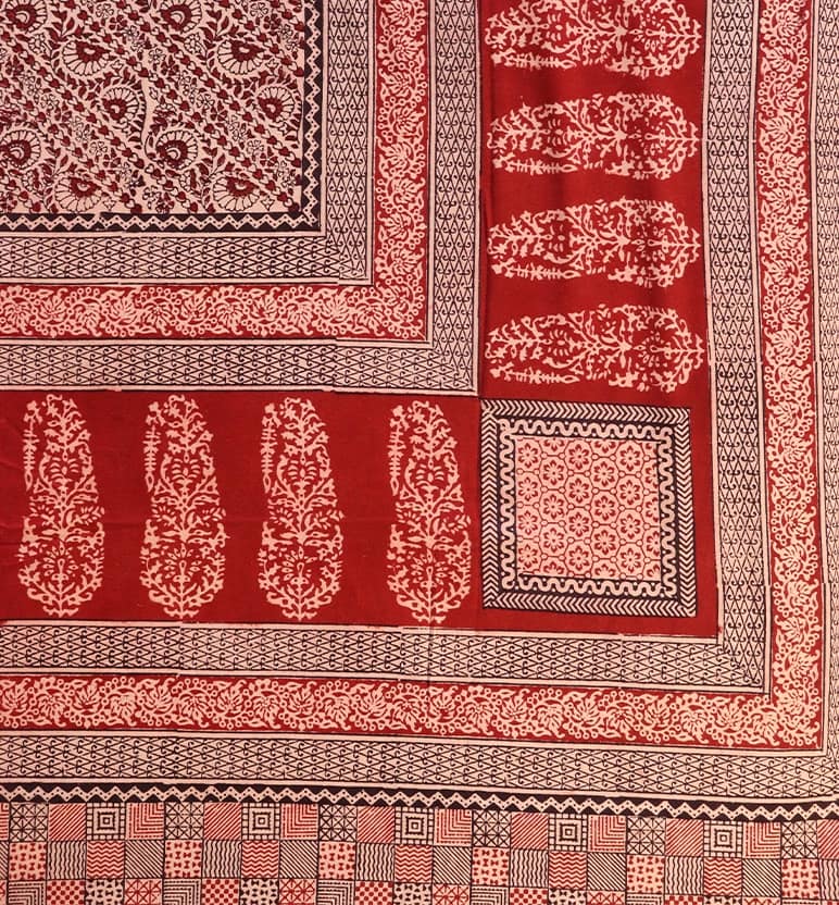Hand Block Printed Bagh Cotton Double Bed Sheet view 6