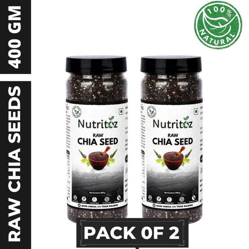 Nutritoz Natural Raw Chia Seeds For Weight Loss With Omega 3, Fiber, Calcium And Zinc view 6