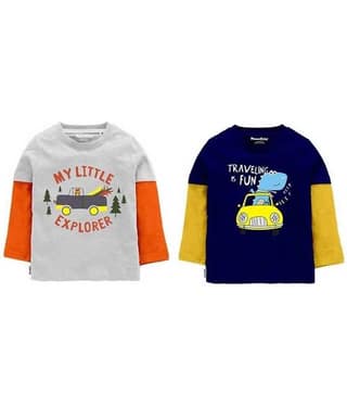 NammaBaby Pack of 1 Boys Cotton T-Shirt ( Gray )