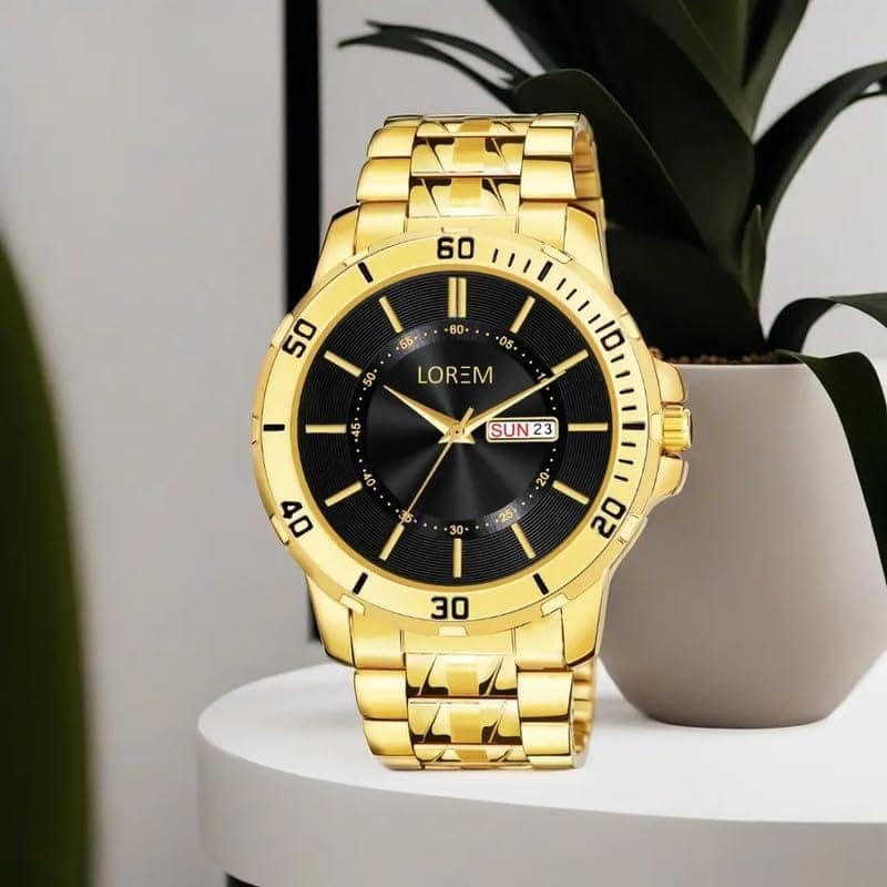 LOREM Everyday Elegance Black Day-Date Function Casual Analog Watch for Men-UF view 2