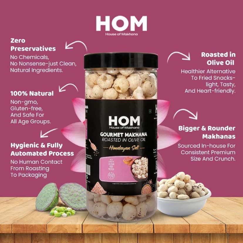 GOURMET MAKHANA Roasted in Olive Oil | Flavors Himalayan Salt & Pepper, Himalayan Salt and Achari Mango | Combo Of 3, 65g Each. - 195 gm view 5