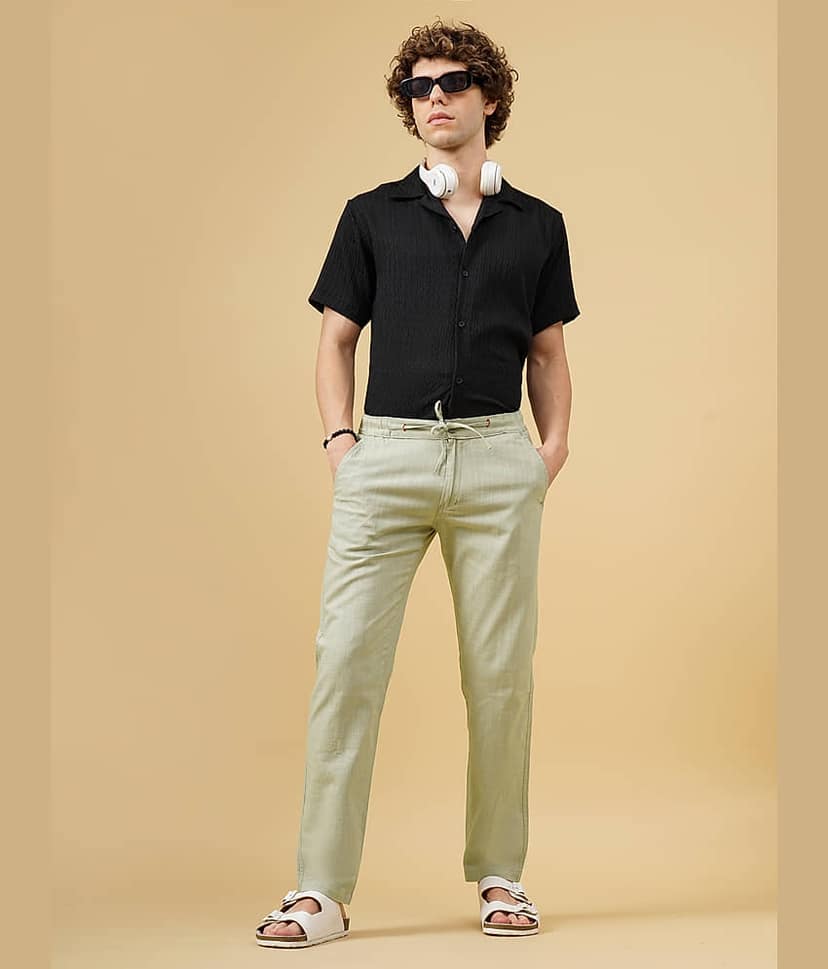 Paul Street Slim Flat Men's Chinos - Green ( Pack of 1 ) view 5