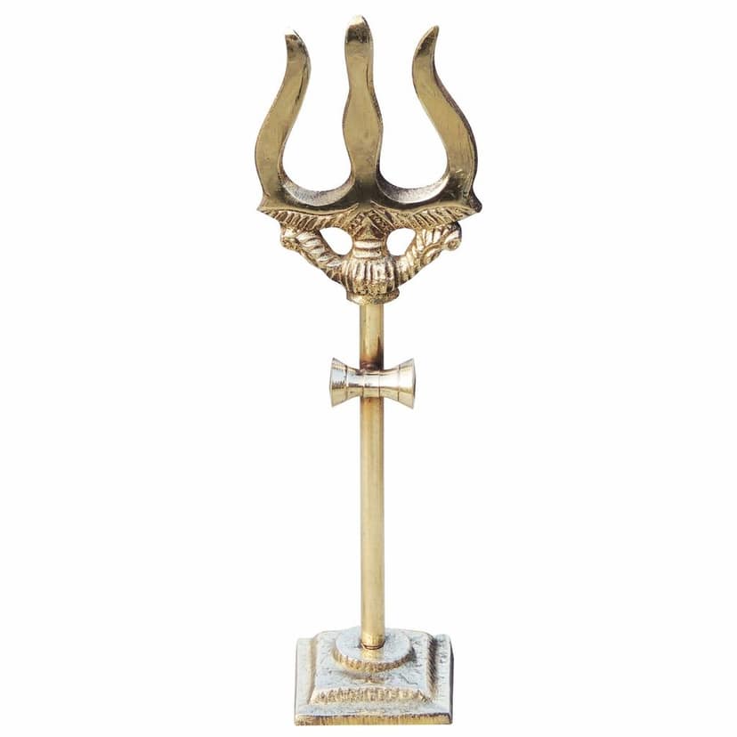 Brass Trishul No. 0, Height : 5.8 Inch (ZMAS138 B) view 2
