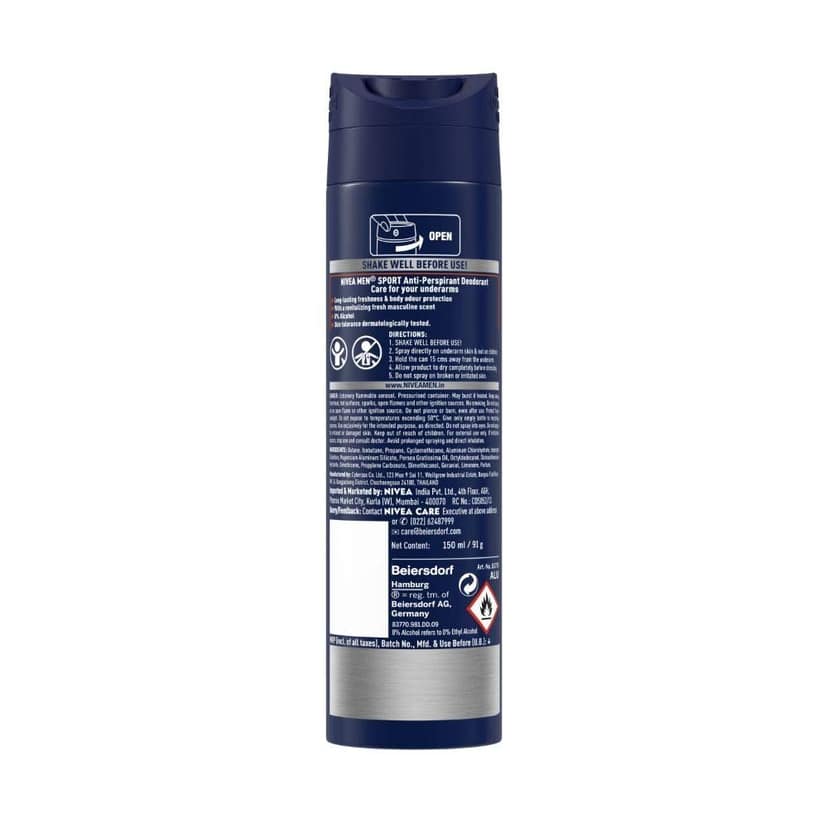 Nivea Men Sport Deodorant 48 Hour 150 Ml view 2