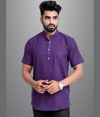 QuaClo - Purple Cotton Men's Regular Kurta ( Pack of 1 )