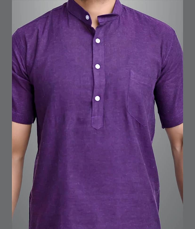 QuaClo - Purple Cotton Men's Regular Kurta ( Pack of 1 ) view 2