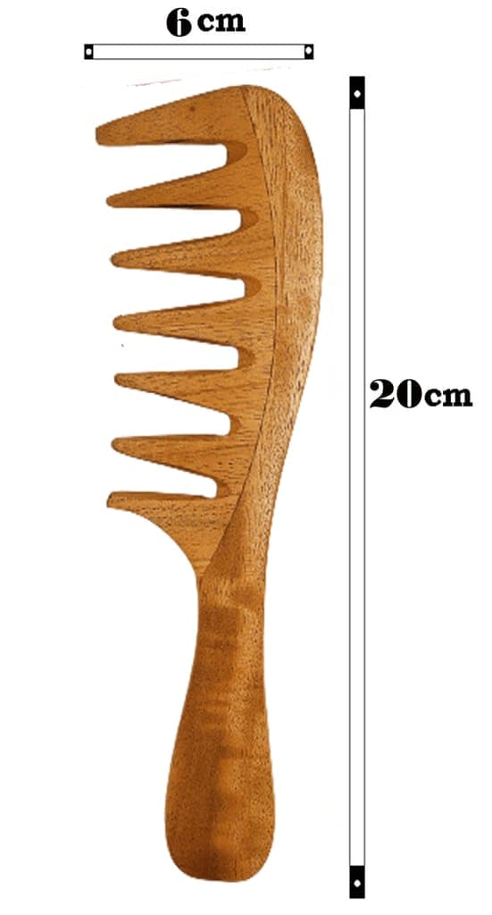 Rufiys Pure Neem Wooden Wide Tooth Comb | Neem Wood Hair Comb for Women & Men | Hair Growth | Anti Dandruff | Detangling Comb Pack of 1 view 7