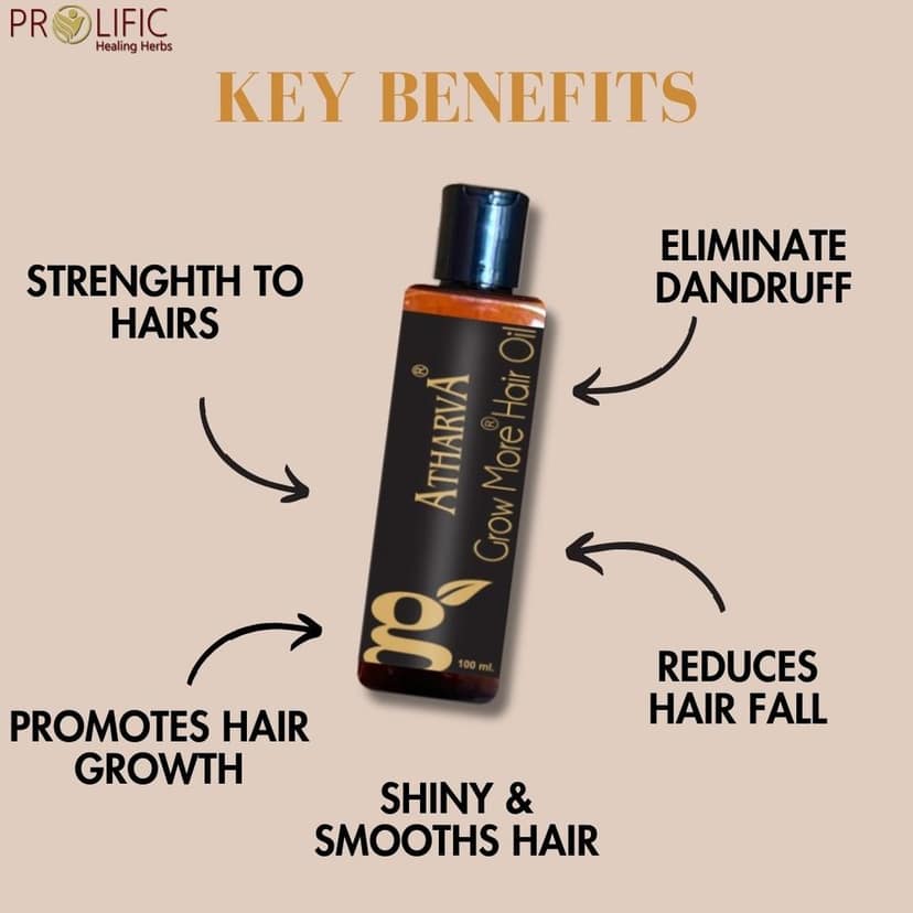 ATHARVA Grow More Hair Oil ( Strength to Hair , Eliminate Dandruff, Reduces Hair Fall, Promotes Hair Growth, Shiny & Smooths Hair ) view 3