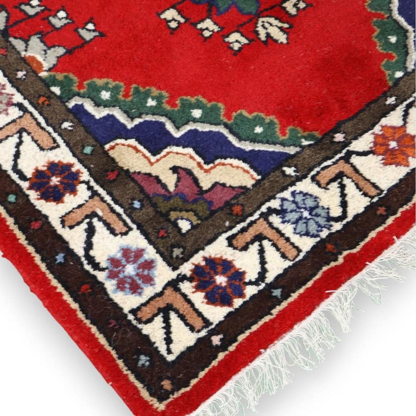 ELURURoyal Red Floral Medallion Door Mat | Traditional Designer Indoor Rug | Soft Decorative Carpet for Home Entrance & Living Room view 2