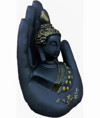 AFTERSTITCH palm buddha idol statue for home office decor showpiece God Figurines 17 cm (Pack of 1)