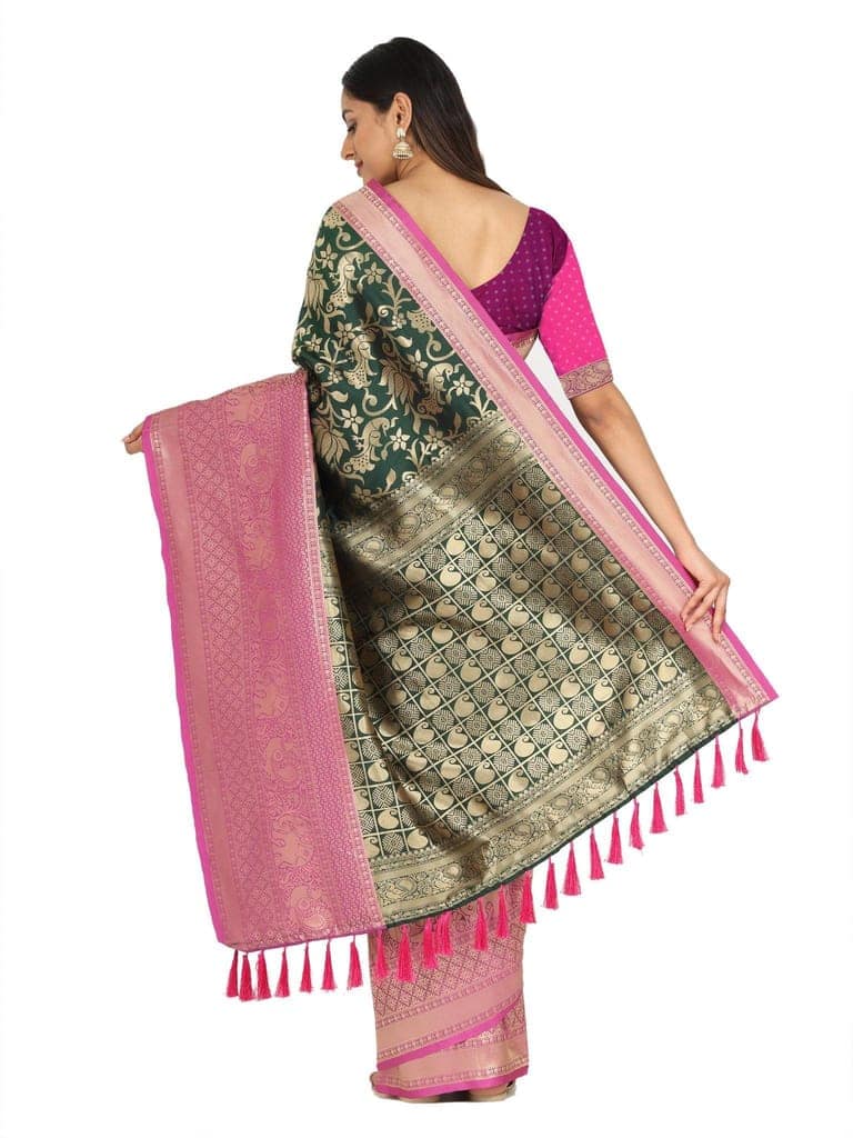 Designer heavy Weaving Work Banrasi Silk Saree view 2