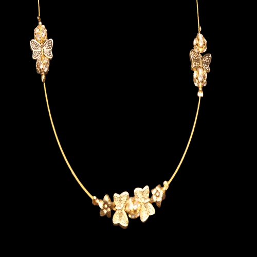 Gold-Toned Floral Necklace - Elegant and Delicate view 2