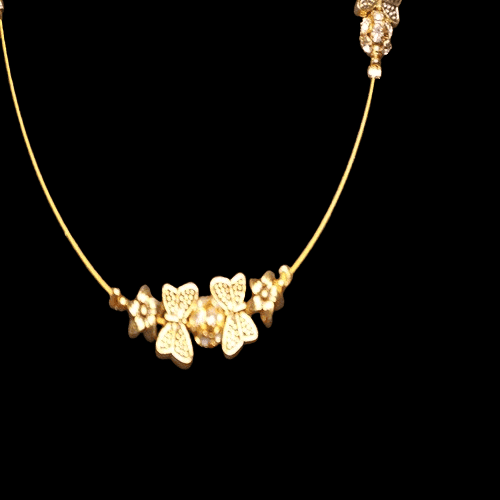Gold-Toned Floral Necklace - Elegant and Delicate view 3